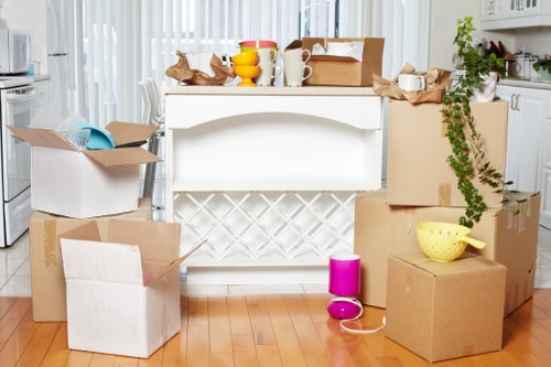 A successful house removal in Southharrow with organized boxes in a new home