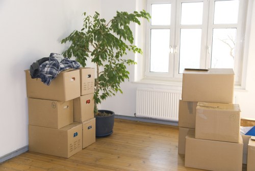 Family belongings neatly arranged in storage